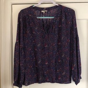 Lucky brand paisley and floral print blouse